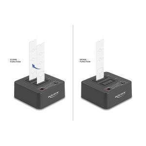 DELOCK docking station 64300 για 2x M.2 NVMe SSD, clone/erase function, 20Gbps, μαύρο | Συνοδευτικά PC | elabstore.gr