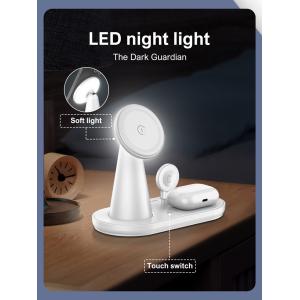 LDNIO ασύρματος φορτιστής WL01 με LED φωτισμό, 3 σε 1, 15W, λευκός | eLabstore.gr