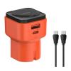 LDNIO φορτιστής τοίχου Q2420 με καλώδιο, USB/USB-C, 45W, universal πρίζα, πορτοκαλί | Αξεσουάρ κινητών | elabstore.gr