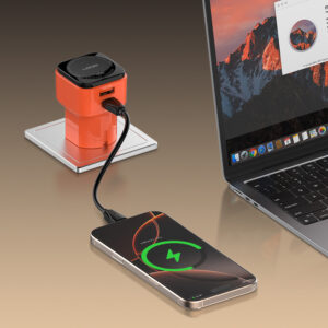 LDNIO φορτιστής τοίχου Q2420 με καλώδιο, USB/USB-C, 45W, universal πρίζα, πορτοκαλί | Αξεσουάρ κινητών | elabstore.gr