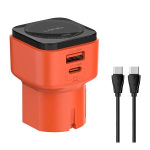 LDNIO φορτιστής τοίχου Q2420 με καλώδιο, USB/USB-C, 45W, universal πρίζα, πορτοκαλί | Αξεσουάρ κινητών | elabstore.gr