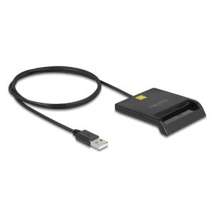 DELOCK card reader 91724 για smart card, USB σύνδεση, 480Mbps, μαύρο | Συνοδευτικά PC | elabstore.gr
