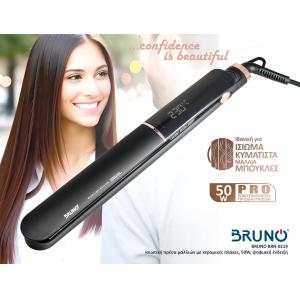 BRUNO BRN-0219 Ισιωτική πρέσα μαλλιών με κεραμικές πλάκες, 50W, ψηφιακή ένδειξη, black-copper | Ηλεκτρικές συσκευές | elabstore.gr