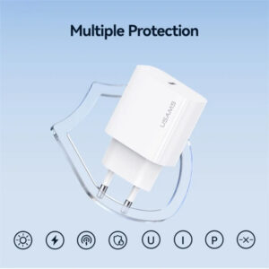 USAMS φορτιστής τοίχου CC226, USB-C, 20W, λευκός | Αξεσουάρ κινητών | elabstore.gr