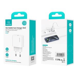 USAMS φορτιστής τοίχου CC226, USB-C, 20W, λευκός | Αξεσουάρ κινητών | elabstore.gr