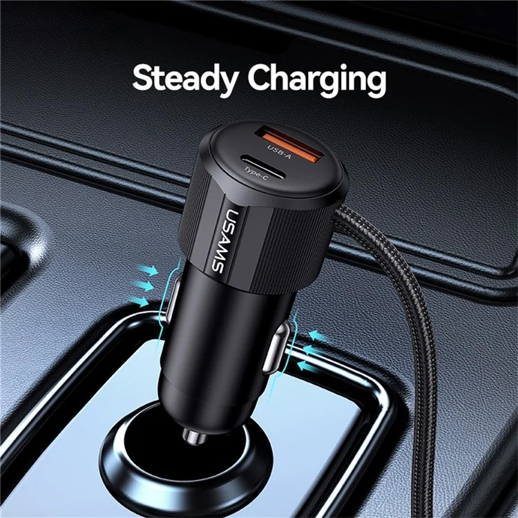 USAMS φορτιστής αυτοκινήτου CC287 με 2 σε 1 καλώδιο, USB/USB-C θύρες, 66W, μαύρος | eLabstore.gr USAMS φορτιστής αυτοκινήτου CC287 με 2 σε 1 καλώδιο, USB/USB-C θύρες, 66W, μαύρος | Αξεσουάρ κινητών | elabstore.gr