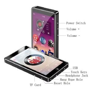 RUIZU MP3 player Η1 με οθόνη αφής 4", 32GB, ελληνικό μενού, Bluetooth, μαύρο | Εικόνα & Ήχος | elabstore.gr