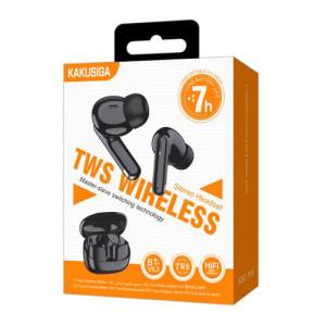 KAKUSIGA earphones με θήκη φόρτισης KSC-1116, True Wireless, 13mm, 40/320mAh, μαύρα | Αξεσουάρ κινητών | elabstore.gr