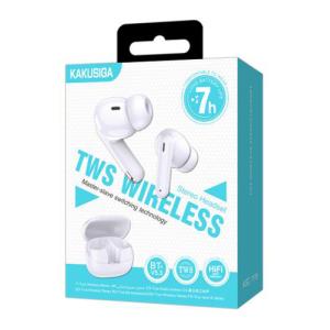 KAKUSIGA earphones με θήκη φόρτισης KSC-1116, True Wireless, 13mm, 40/320mAh, λευκά | Αξεσουάρ κινητών | elabstore.gr