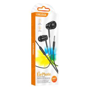 KAKUSIGA earphones με μικρόφωνο KSC-1303, 3.5mm σύνδεση, 10mm, 1.1m, μαύρα | Αξεσουάρ κινητών | elabstore.gr