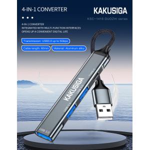 KAKUSIGA USB hub KSC-1416, 4x θυρών, USB 3.0, 5Gbps, USB σύνδεση, γκρι | Συνοδευτικά PC | elabstore.gr