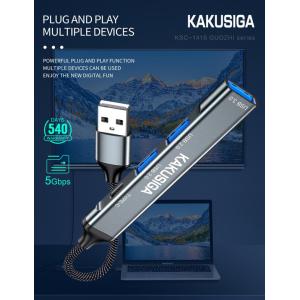 KAKUSIGA USB hub KSC-1416, 4x θυρών, USB 3.0, 5Gbps, USB σύνδεση, γκρι | Συνοδευτικά PC | elabstore.gr