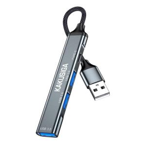 KAKUSIGA USB hub KSC-1416, 4x θυρών, USB 3.0, 5Gbps, USB σύνδεση, γκρι | Συνοδευτικά PC | elabstore.gr