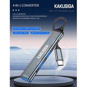 KAKUSIGA USB hub KSC-1417, 4x θυρών, USB 3.0, 5Gbps, USB-C σύνδεση, γκρι | Συνοδευτικά PC | elabstore.gr