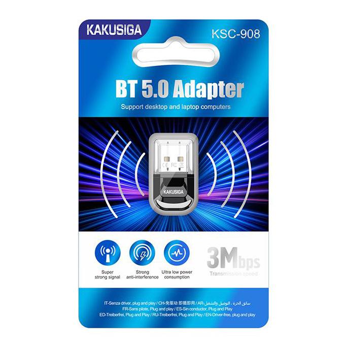 KAKUSIGA USB αντάπτορας Bluetooth 5.0 KSC-908, μαύρος | eLabstore.gr KAKUSIGA USB αντάπτορας Bluetooth 5.0 KSC-908, μαύρος | Δικτυακά | elabstore.gr