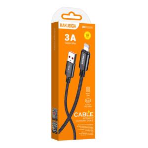 KAKUSIGA καλώδιο Lightning σε USB KSC-970, 15W, 480Mbps, 1m, μαύρο | Καλώδια - Αντάπτορες | elabstore.gr