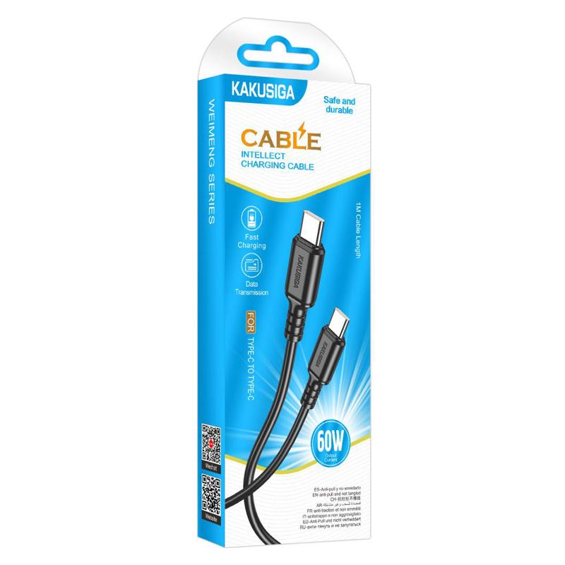 KAKUSIGA καλώδιο USB-C σε USB-C KSC-982, 60W, 480Mbps, 1m, μαύρο | eLabstore.gr KAKUSIGA καλώδιο USB-C σε USB-C KSC-982, 60W, 480Mbps, 1m, μαύρο | Καλώδια - Αντάπτορες | elabstore.gr