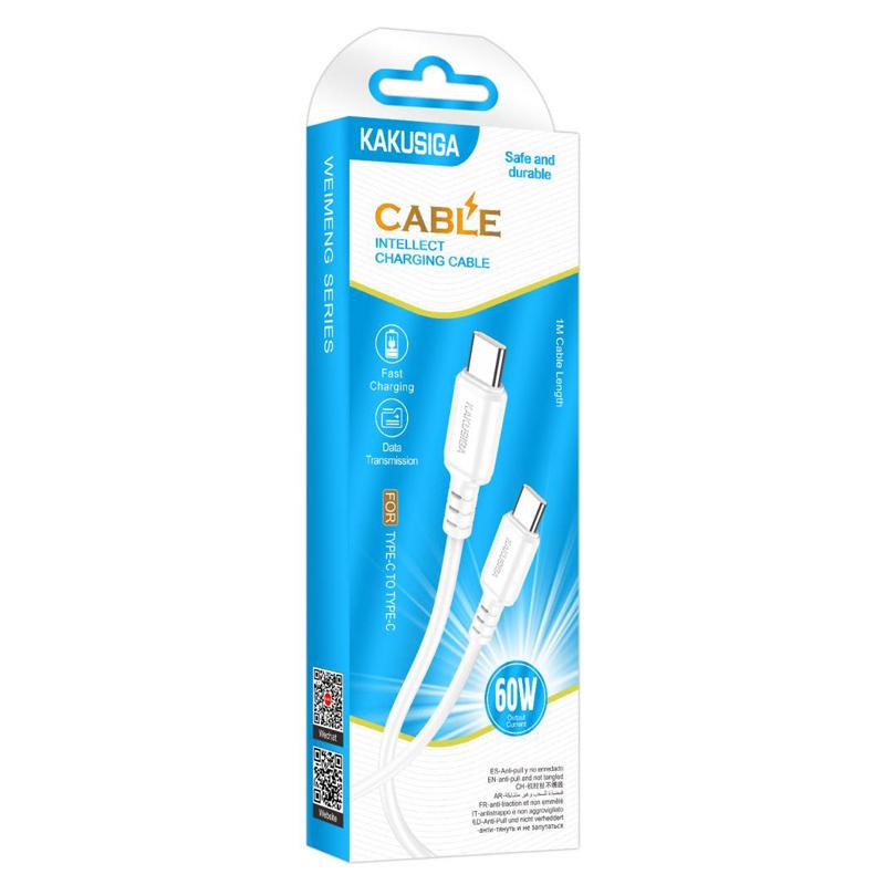 KAKUSIGA καλώδιο USB-C σε USB-C KSC-982, 60W, 480Mbps, 1m, λευκό | eLabstore.gr KAKUSIGA καλώδιο USB-C σε USB-C KSC-982, 60W, 480Mbps, 1m, λευκό | Καλώδια - Αντάπτορες | elabstore.gr
