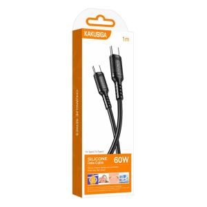 KAKUSIGA καλώδιο USB-C σε USB-C KSC-984, σιλικόνης, 60W, 480Mbps, 1m, μαύρο | eLabstore.gr KAKUSIGA καλώδιο USB-C σε USB-C KSC-984, σιλικόνης, 60W, 480Mbps, 1m, μαύρο | Καλώδια - Αντάπτορες | elabstore.gr