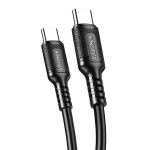 KAKUSIGA καλώδιο USB-C σε USB-C KSC-984, σιλικόνης, 60W, 480Mbps, 1m, μαύρο | Καλώδια - Αντάπτορες | elabstore.gr