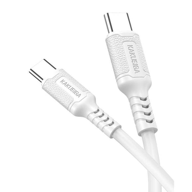 KAKUSIGA καλώδιο USB-C σε USB-C KSC-984, σιλικόνης, 60W, 480Mbps, 1m, λευκό | eLabstore.gr KAKUSIGA καλώδιο USB-C σε USB-C KSC-984, σιλικόνης, 60W, 480Mbps, 1m, λευκό | Καλώδια - Αντάπτορες | elabstore.gr