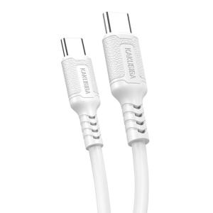 KAKUSIGA καλώδιο USB-C σε USB-C KSC-984, σιλικόνης, 60W, 480Mbps, 1m, λευκό | Καλώδια - Αντάπτορες | elabstore.gr