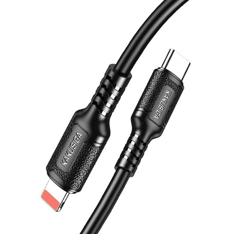 KAKUSIGA καλώδιο Lightning σε USB-C KSC-984, σιλικόνης, 27W, 480Mbps, 1m, μαύρο | eLabstore.gr KAKUSIGA καλώδιο Lightning σε USB-C KSC-984, σιλικόνης, 27W, 480Mbps, 1m, μαύρο | Καλώδια - Αντάπτορες | elabstore.gr