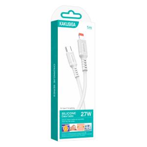 KAKUSIGA καλώδιο Lightning σε USB-C KSC-984, σιλικόνης, 27W, 480Mbps, 1m, λευκό | eLabstore.gr KAKUSIGA καλώδιο Lightning σε USB-C KSC-984, σιλικόνης, 27W, 480Mbps, 1m, λευκό | Καλώδια - Αντάπτορες | elabstore.gr