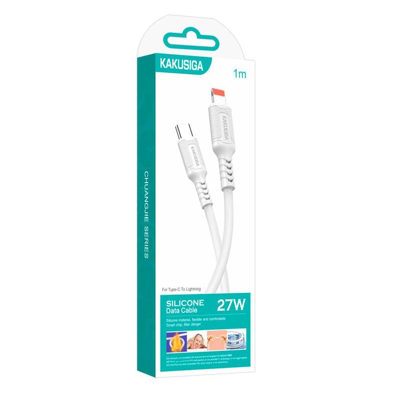 KAKUSIGA καλώδιο Lightning σε USB-C KSC-984, σιλικόνης, 27W, 480Mbps, 1m, λευκό | eLabstore.gr KAKUSIGA καλώδιο Lightning σε USB-C KSC-984, σιλικόνης, 27W, 480Mbps, 1m, λευκό | Καλώδια - Αντάπτορες | elabstore.gr