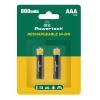 POWERTECH επαναφορτιζόμενες μπαταρίες NI-MH PT-1403, AAA, 800mah, 1.2V, 2τμχ | Μπαταρίες | elabstore.gr
