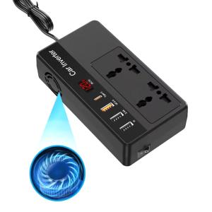POWERTECH inverter αυτοκινήτου PTL-023, 200W, 12V DC σε 220V AC, με USB-C/3x USB | Gadgets - Αξεσουάρ | elabstore.gr