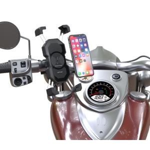 POWERTECH ασύρματος φορτιστής & βάση smartphone μοτοσυκλέτας PTL-024, 7.5W, μαύρη | Αξεσουάρ κινητών | elabstore.gr