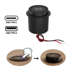 POWERTECH ασύρματος φορτιστής PTL-025 με USB & USB-C θύρες, 15W/30W, μαύρος | Εργαλεία | elabstore.gr