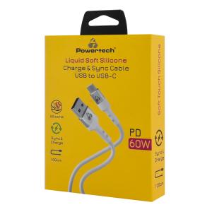 POWERTECH καλώδιο USB-C σε USB PTR-0162, σιλικόνης, 60W, 480Mbps, 1m, λευκό | Καλώδια - Αντάπτορες | elabstore.gr