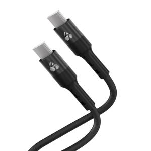 POWERTECH καλώδιο USB-C PTR-0163, σιλικόνης, 60W, 480Mbps, 1m, μαύρο | Καλώδια - Αντάπτορες | elabstore.gr