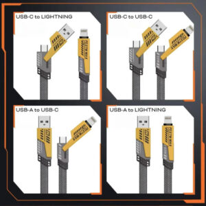 POWERTECH καλώδιο USB-C/USB σε USB-C/Lightning PTR-0164, 65W, 480Mbps, 1m, μαύρο | Καλώδια - Αντάπτορες | elabstore.gr