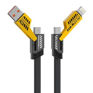 POWERTECH καλώδιο USB-C/USB σε USB-C/Lightning PTR-0164, 65W, 480Mbps, 1m, μαύρο | Καλώδια - Αντάπτορες | elabstore.gr