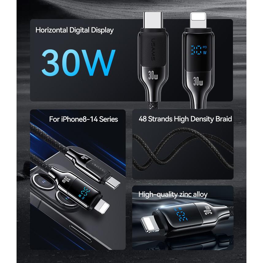 USAMS καλώδιο Lightning σε USB-C SJ741, 30W, 480Mbps, 1.2m, μαύρο | eLabstore.gr USAMS καλώδιο Lightning σε USB-C SJ741, 30W, 480Mbps, 1.2m, μαύρο | Καλώδια - Αντάπτορες | elabstore.gr