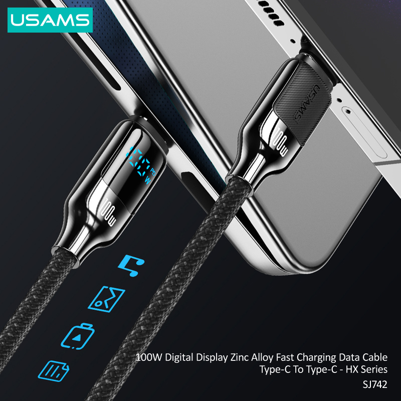 USAMS καλώδιο USB-C SJ742, 100W, 480Mbps, 1.2m, μαύρο | eLabstore.gr USAMS καλώδιο USB-C SJ742, 100W, 480Mbps, 1.2m, μαύρο | Καλώδια - Αντάπτορες | elabstore.gr