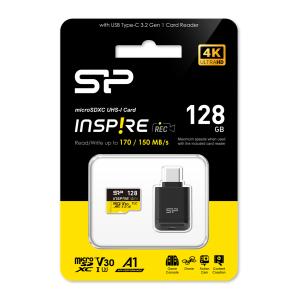 SILICON POWER κάρτα μνήμης microSDXC Inspire με card reader, 128GB, UHS-I U3 A1 V30 | eLabstore.gr SILICON POWER κάρτα μνήμης microSDXC Inspire με card reader, 128GB, UHS-I U3 A1 V30 | Συνοδευτικά PC | elabstore.gr