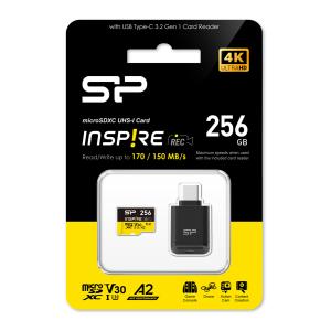SILICON POWER κάρτα μνήμης microSDXC Inspire με card reader, 256GB, UHS-I U3 A1 V30 | eLabstore.gr SILICON POWER κάρτα μνήμης microSDXC Inspire με card reader, 256GB, UHS-I U3 A1 V30 | Συνοδευτικά PC | elabstore.gr