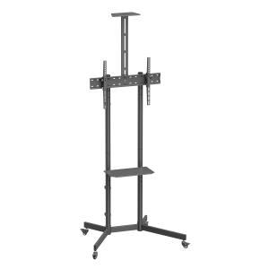 BRATECK βάση δαπέδου τηλεόρασης T1042T, 37-70" έως 45kg, με ράφια & ροδάκια | Εικόνα & Ήχος | elabstore.gr