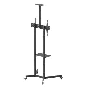 BRATECK βάση δαπέδου τηλεόρασης T1042T, 37-70" έως 45kg, με ράφια & ροδάκια | eLabstore.gr