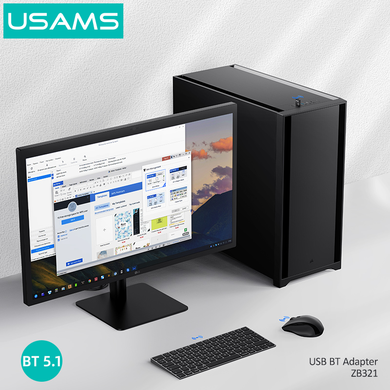 USAMS USB αντάπτορας Bluetooth 5.1 ZB321, μαύρος | eLabstore.gr USAMS USB αντάπτορας Bluetooth 5.1 ZB321, μαύρος | Δικτυακά | elabstore.gr