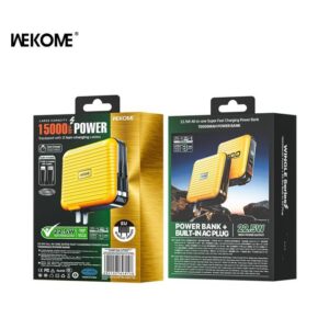 Power Bank 15000mAh 22,5W WK WP-20 1 Θέσης , με καλώδιο Lightning/USB-C Κίτρινο | Φόρτιση | elabstore.gr