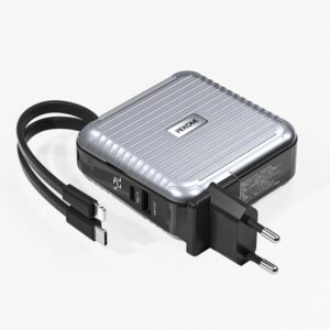 Power Bank 15000mAh 22,5W WK WP-20 1 Θέσης, με καλώδιο Lightning/USB-C Ασημί | Φόρτιση | elabstore.gr