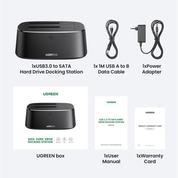 Docking Station 3.5"/2.5" SATA UGREEN CM198 50857 USB 3.0 | eLabstore.gr Docking Station 3.5"/2.5" SATA UGREEN CM198 50857 USB 3.0 | Αποθήκευση | elabstore.gr