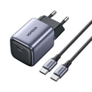 Φορτιστής Σπιτιού GaN PD 30W UGREEN CD319 25257, με καλώδιο USB-C 60W 1m Γκρί | Φόρτιση | elabstore.gr