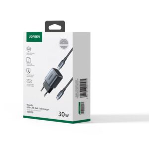 Φορτιστής Σπιτιού GaN PD 30W UGREEN CD319 25257, με καλώδιο USB-C 60W 1m Γκρί | Φόρτιση | elabstore.gr