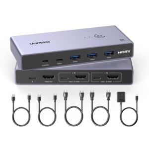 KVM Switch 2 θέσεων USB/USB-C/HDMI UGREEN 25961 | Επέκτασης Εικόνας | elabstore.gr
